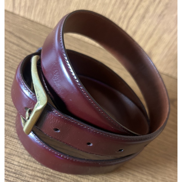 Vintage Coach Cowhide Leather Belt Burgundy 40” 100cm 3931 Brass USA Made - Picture 2 of 11